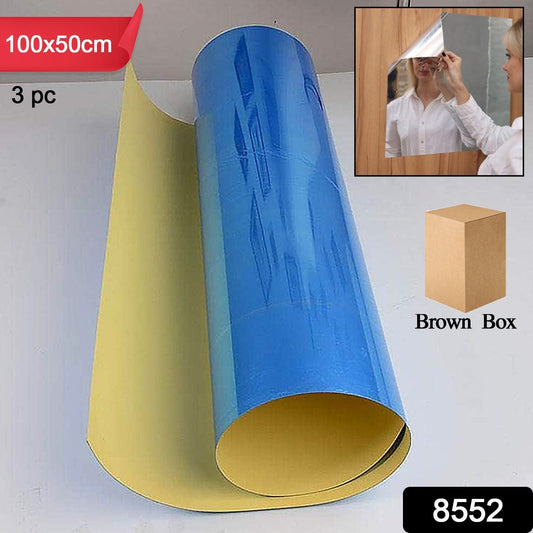 3D Mirror Wall Stickers Decorative Mirror Paper for Home, Living Room (100×50 Cm )