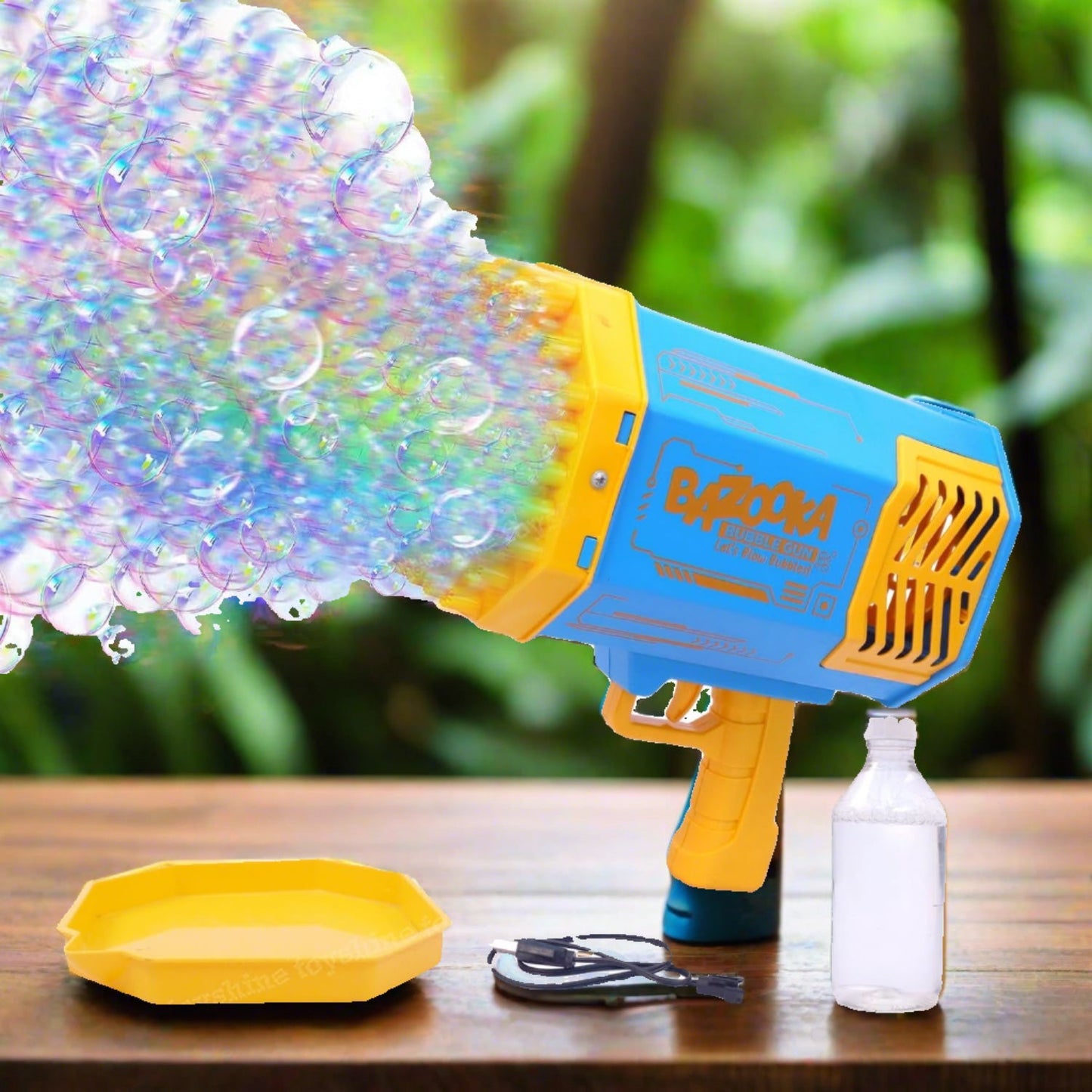69 Holes Big Rechargeable Bubble Gun Powerful Machine Toy for Kids and Adults