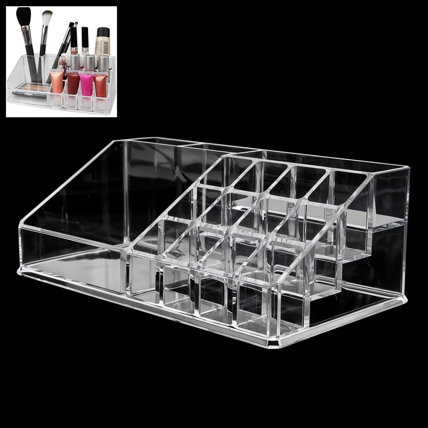 16 Compartment Cosmetic Makeup Jewellery Lipstick Storage Organiser Box