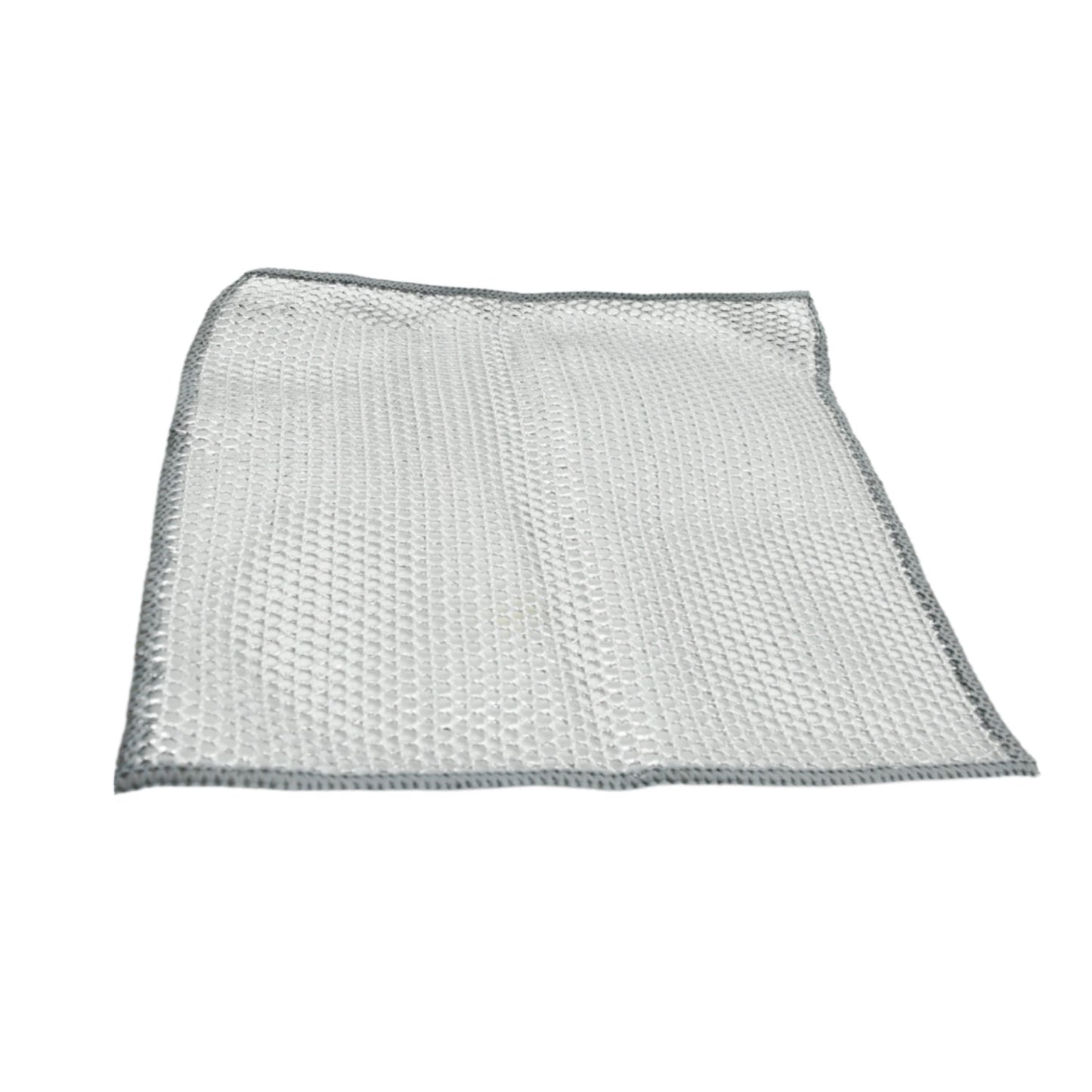Double-Sided Microfiber Cloth & Stainless Steel Scrubber – (1 Pc, 20x20 cm)