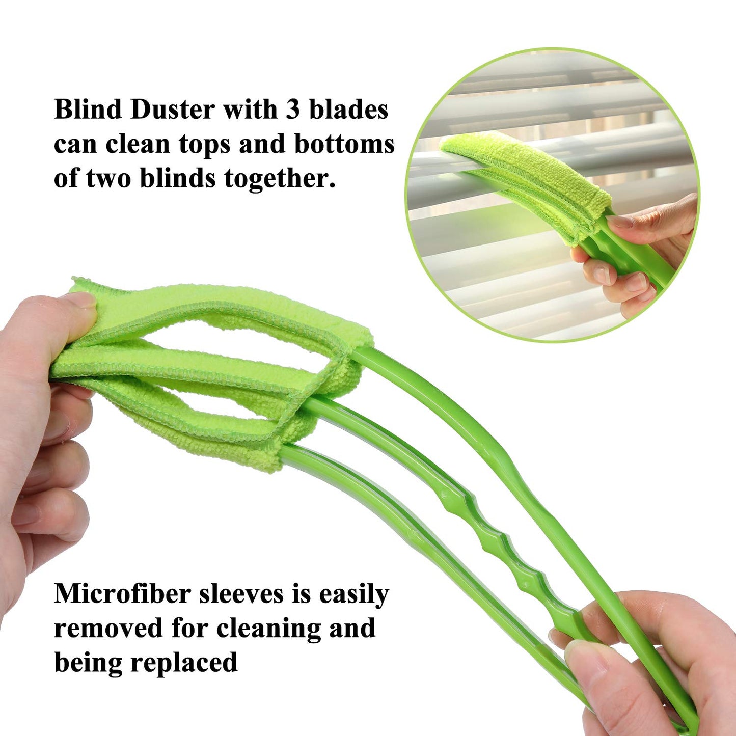Window Blind Cleaner Brush Microfiber Sleeves – Dusting Tool for Shutters & AC (1 Pc)
