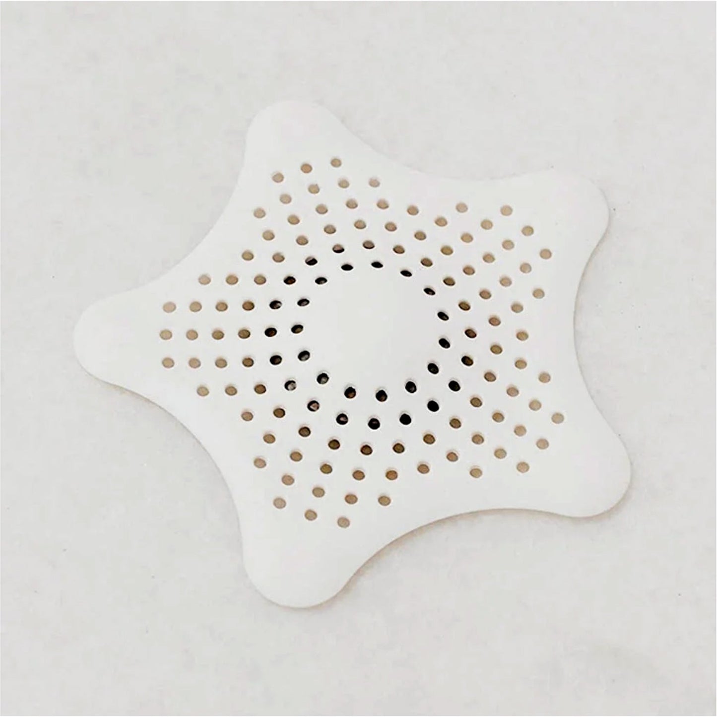 White Silicone Star Shaped Sink Filter Bathroom Hair Catcher Drain Strainers Basin