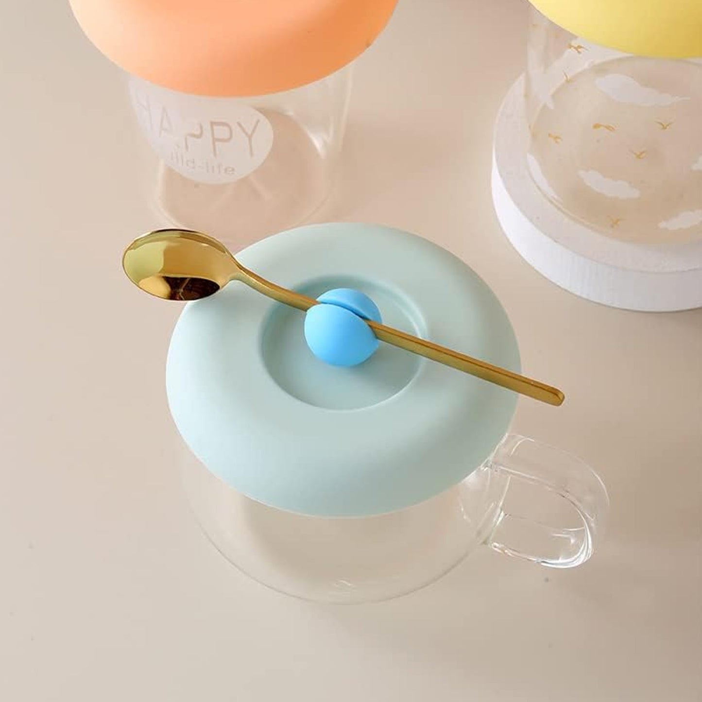 Cup/Mug Lid Dust Proof Silicone Rubber Airtight Seal (Lid Only, 1 Pc)