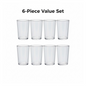 Apex Clear Plastic Tumbler / Glass Set – 6-Piece Unbreakable