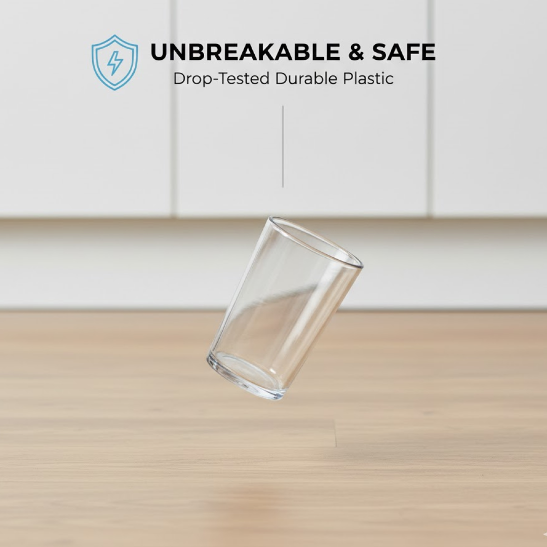 Apex Clear Plastic Tumbler / Glass Set – 6-Piece Unbreakable
