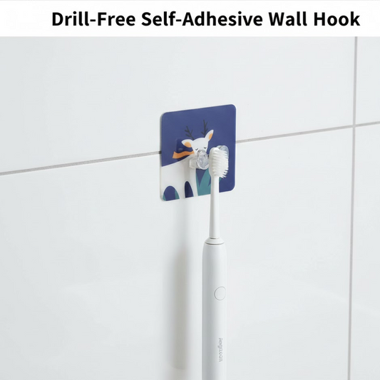 Self-Adhesive Wall Hook – Drill-Free, Waterproof & Oil-Proof Toothbrush, (1 Pc)