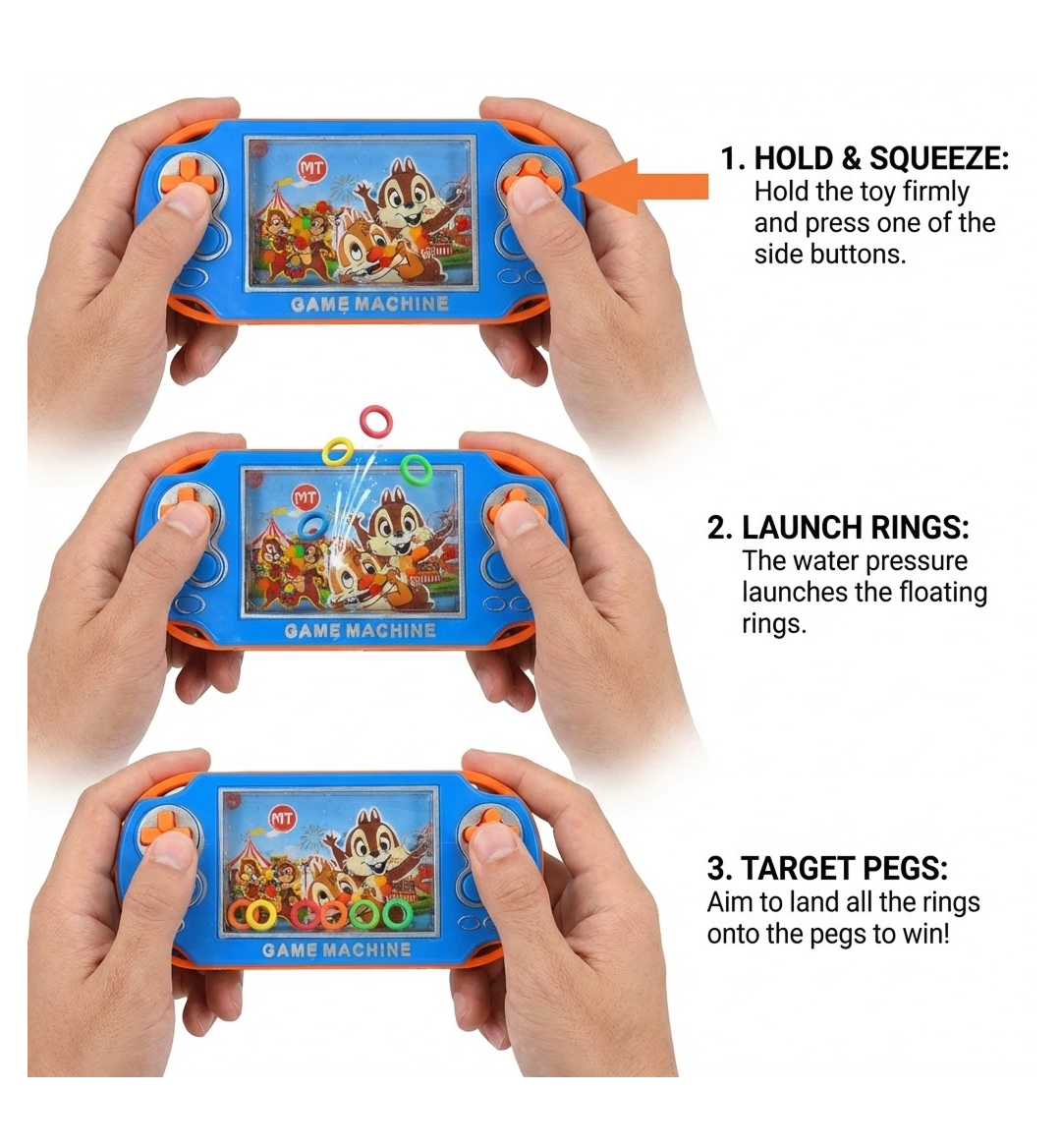 Children Handheld Water Games Toy Squeeze Game Machine Educational Toy Kids Fun Toy