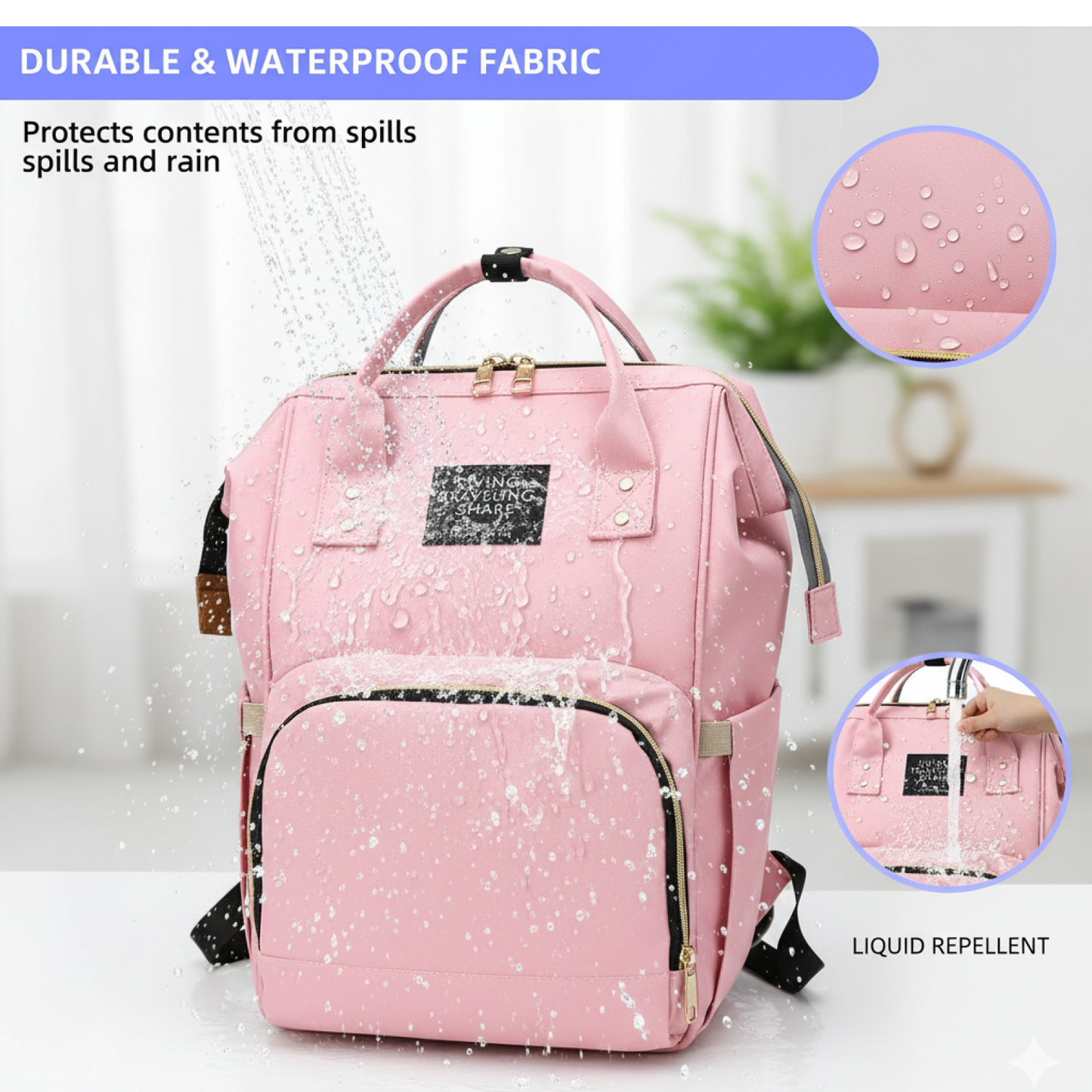 Multipurpose Large Capacity Mom's Backpack Diaper Bag (1 Pc)