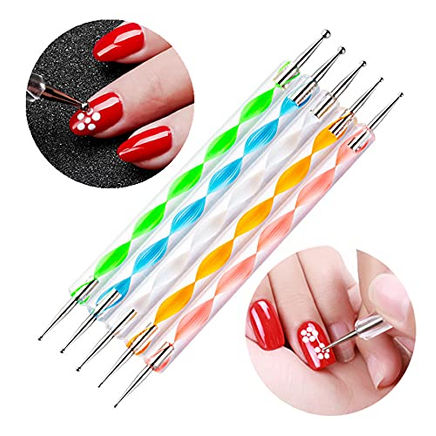 Nail Art Point Pen and Set Used by Women's for Their Fashion Purposes (Pack of 5Pcs)