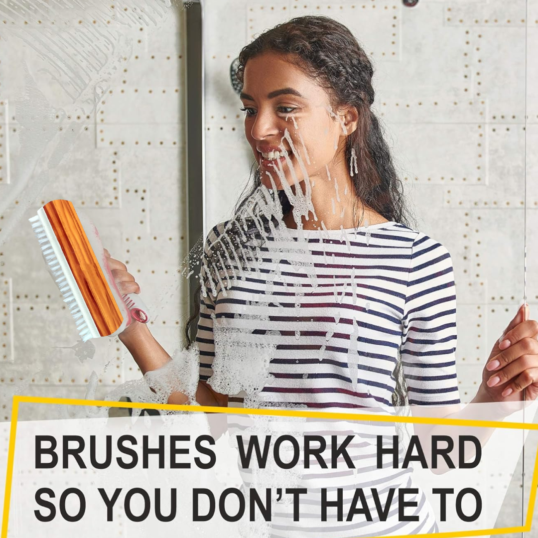 Veepee 6-Piece Washing and Cleaning Scrub Brush Set – (Multi-Color Bristles)