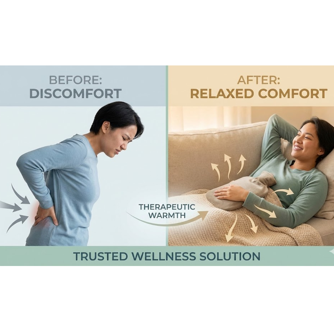 Hot Water Bag with Cover for Pain Relief & Cramps, Leak-Proof Therapy Bottle (1 Pc)