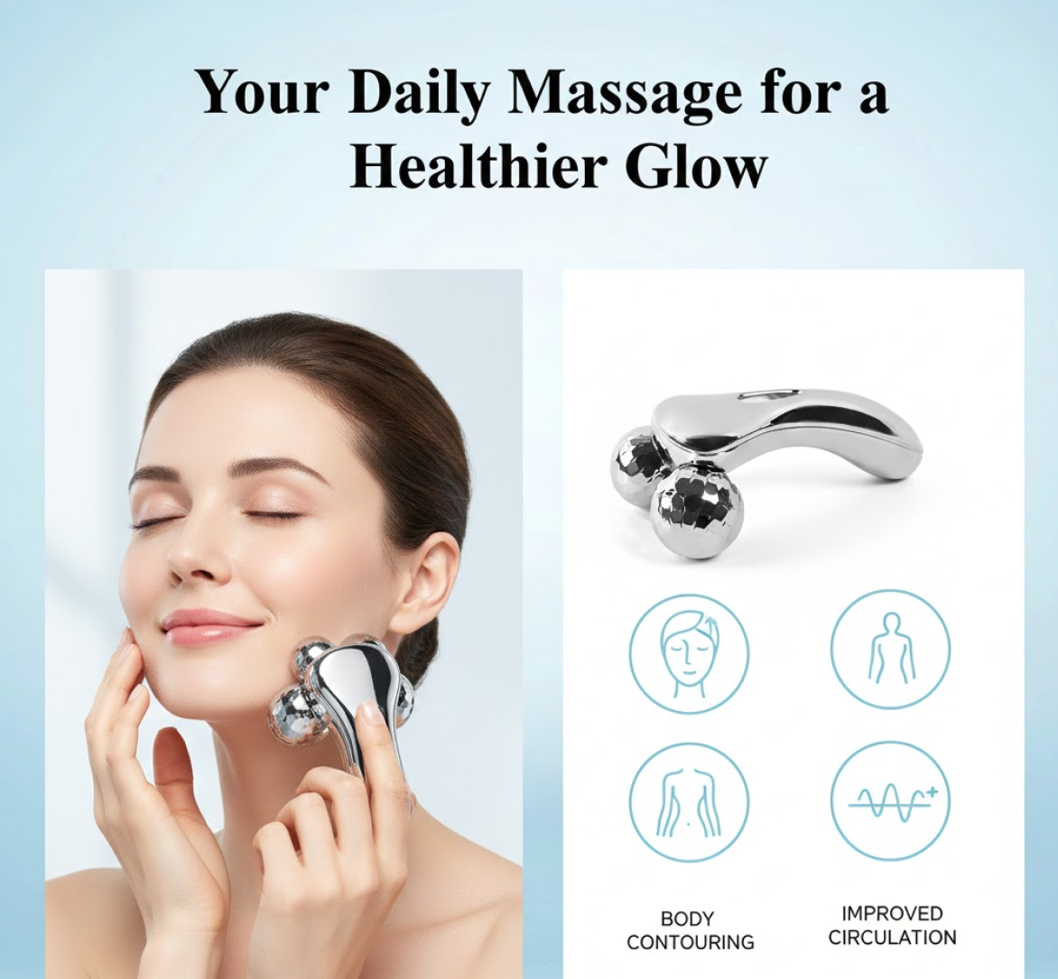 Handheld 3D Roller Face and Body Massager