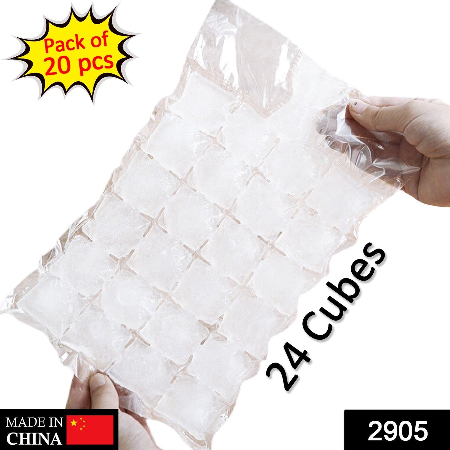 Disposable Ice Cube Bags, Cold Ice Pack Cooler Bag for Cocktail Food Wine