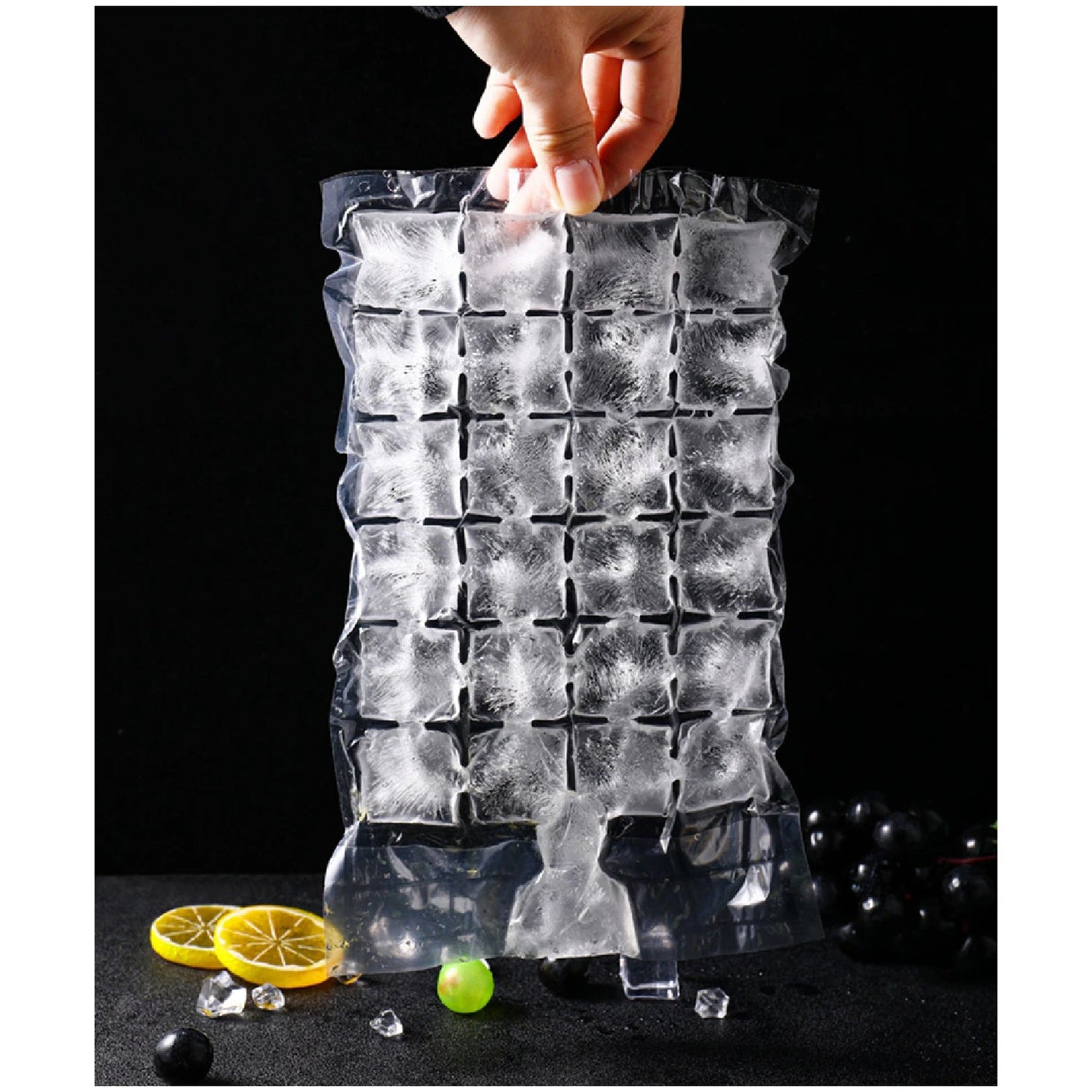 Disposable Ice Cube Bags, Cold Ice Pack Cooler Bag for Cocktail Food Wine