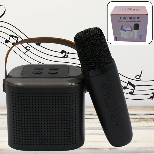 Wireless Speaker Microphone Set with RGB Light – Portable Karaoke