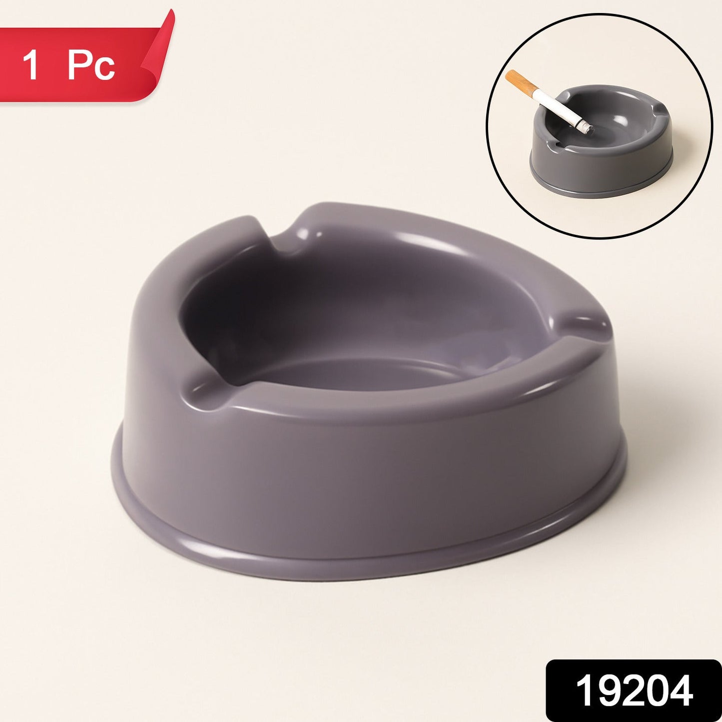 Heavy-Duty Plastic Ashtray