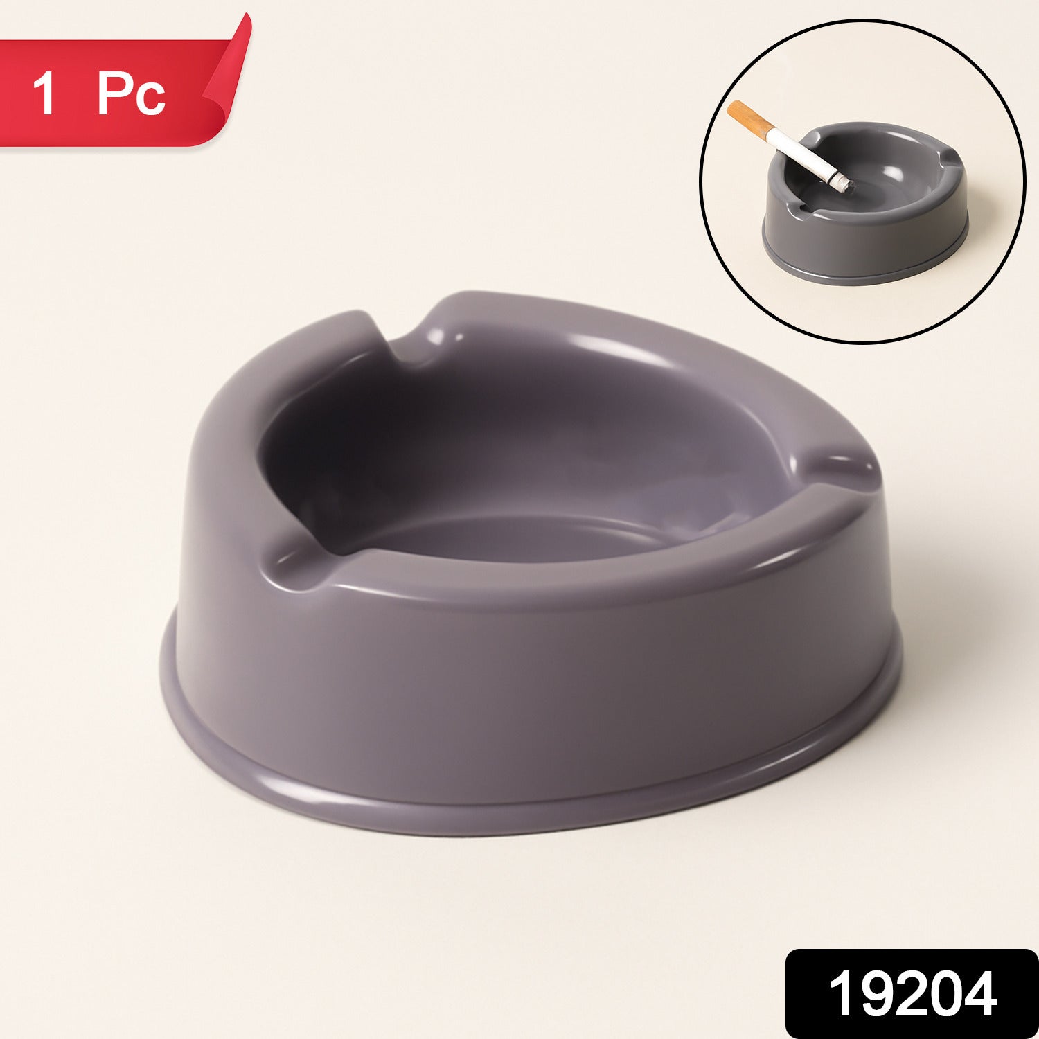 Heavy-Duty Plastic Ashtray