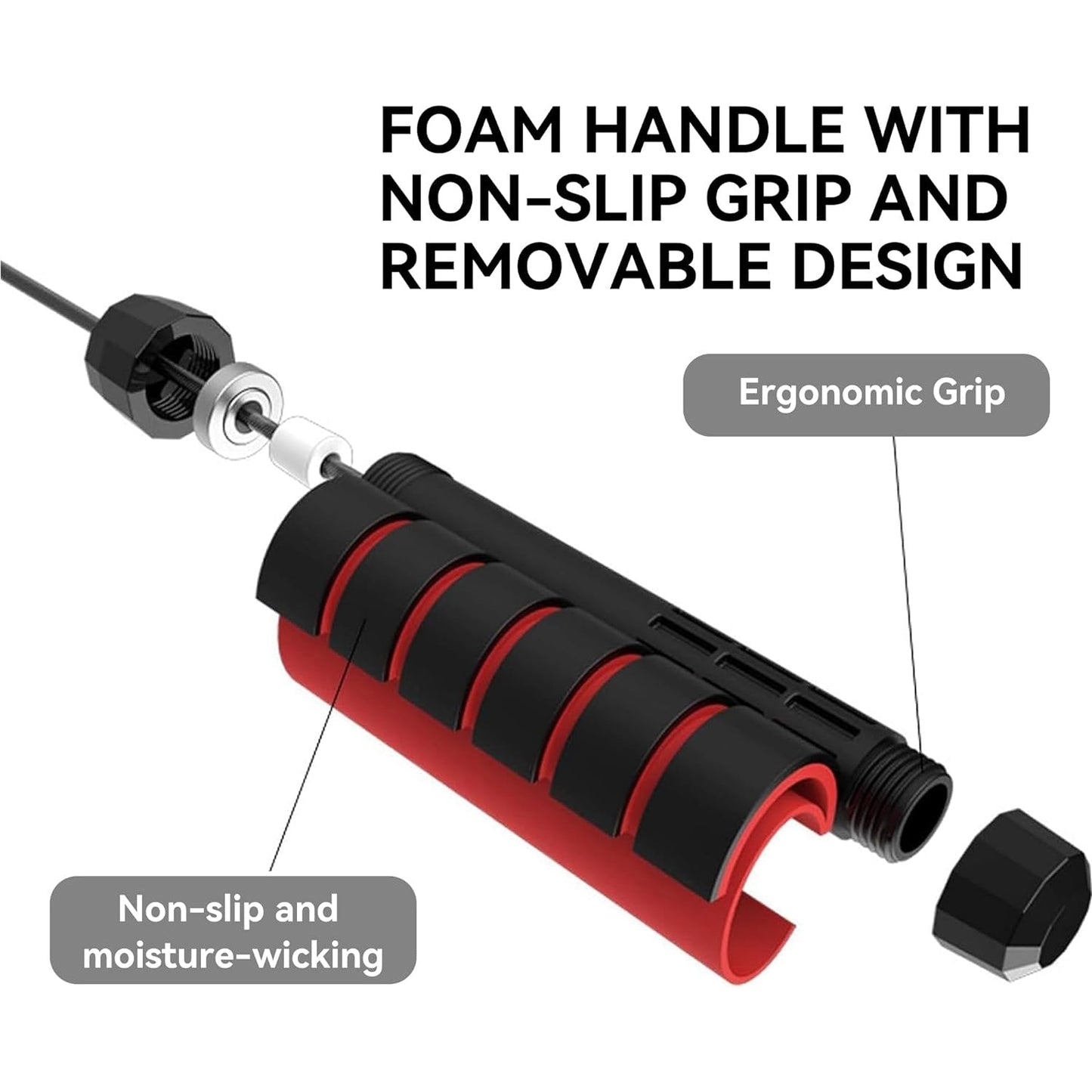 High-Speed Skipping Rope with Foam Padded Handles (1 Pc)