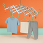 Adjustable Clothes Hanger with 29 Clips – Windproof Dryer Rack