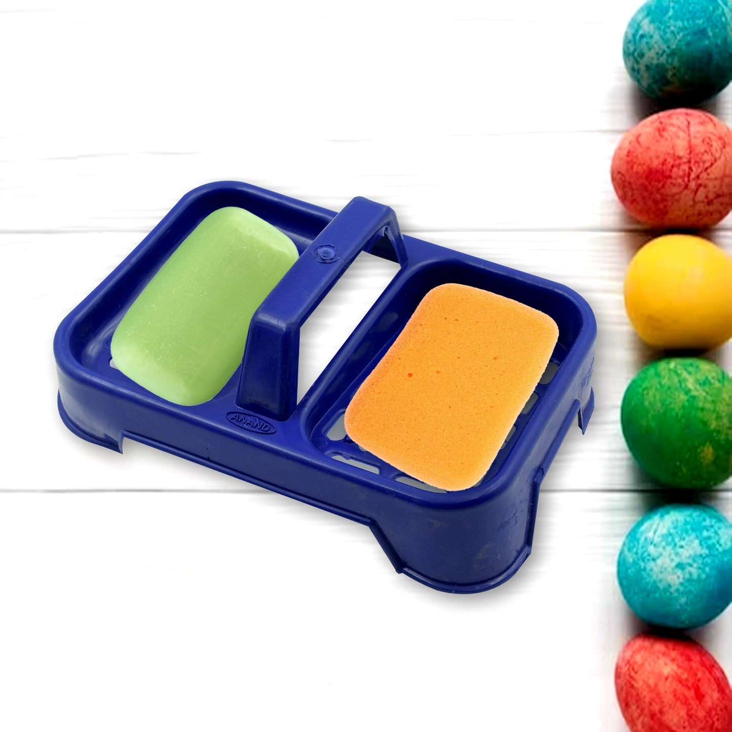 2in1 Plastic Soap Case, Dual Section Soap Holder (1 Pc / Multicolor)